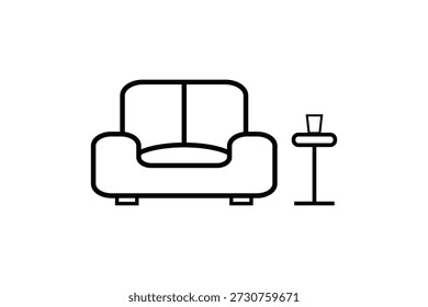 Airport Lounge Sofa Vector Icon Set. Symbol of Airport Lounge Sofa. Vector illustration.