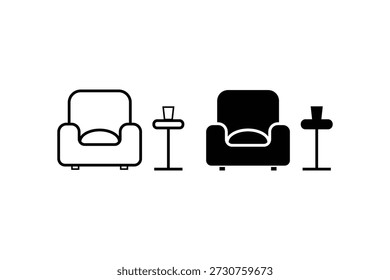 Airport Lounge Sofa Vector Icon Set. Symbol of Airport Lounge Sofa. Vector illustration.