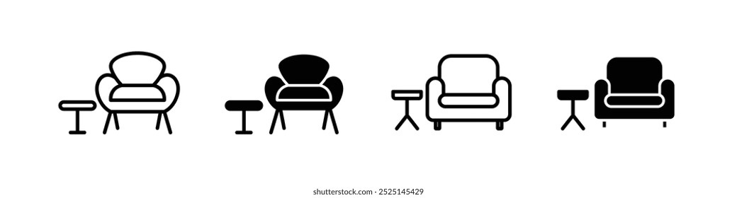 Airport lounge vector vector filled and outlined icons collection