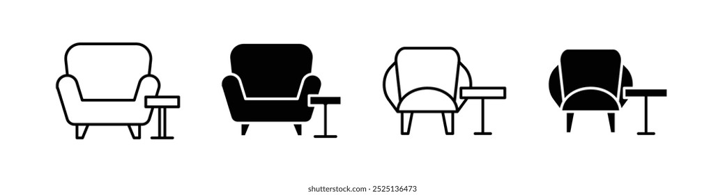 Colección de icono de Vector de línea delgada de Vector de salón de aeropuerto