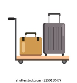 airport luggage in cart icon isolated