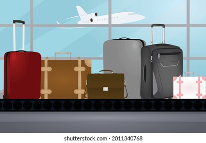 Airport luggage line. vector illustration