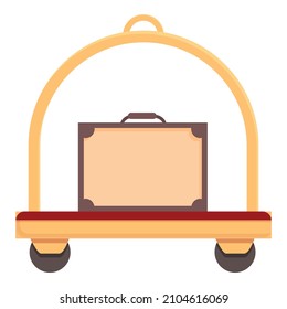 Airport Luggage Trolley Icon Cartoon Vector. Travel Suitcase. Cart Tourist