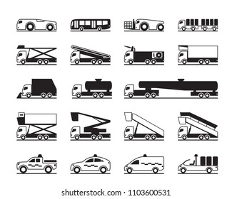 Airport maintenance vehicles - vector illustration