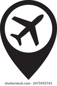 Airport Map Symbol, vector stock isolated on white background, eps