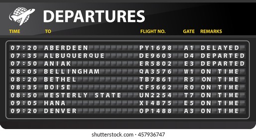 Airport mechanical time table departures - Travel Conceptual