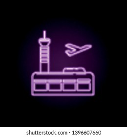 Airport neon icon. Elements of airport set. Simple icon for websites, web design, mobile app, info graphics