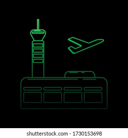 Symbol für den Flughafen. Einfache dünne Linie, Umrissvektor für Airport-Icons für ui und ux, Website oder mobile Anwendung