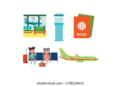 Airport Objects Vector Icon Graphic Illustration Stock Vector (Royalty ...