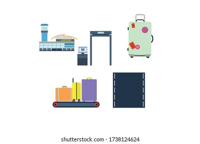 Airport Objects Vector Icon Graphic Illustration