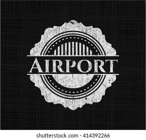 Airport on chalkboard
