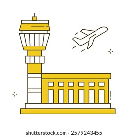 Airport Passenger Flight Vector Icon Design