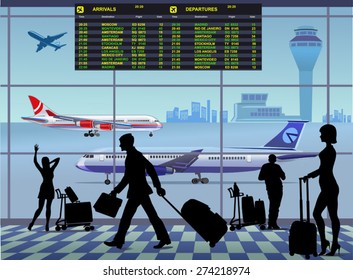 Airport passenger terminal. International arrival  and departures