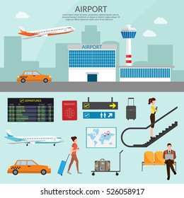 Airport Passenger Terminal Waiting Room International Stock Vector 