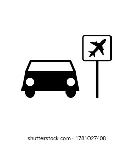 Airport Pickup  Icon Vector Illustration Logo Template