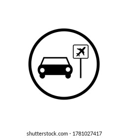 Airport Pickup  Icon Vector Illustration Logo Template