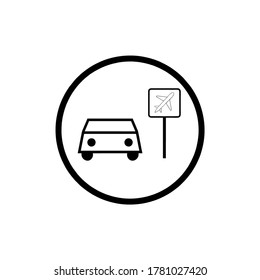 Airport Pickup  Icon Vector Illustration Logo Template