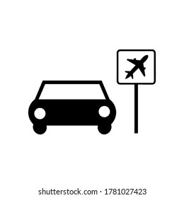 Airport Pickup  Icon Vector Illustration Logo Template