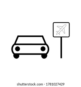 Airport Pickup  Icon Vector Illustration Logo Template