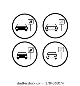 Airport Pickup Icon Vector Illustration Logo Template 