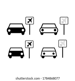 Airport Pickup Icon Vector Illustration Logo Template 