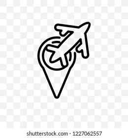 Airport Pin vector linear icon isolated on transparent background, Airport Pin transparency concept can be used for web and mobile