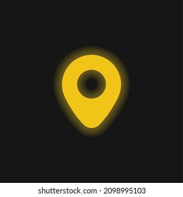 Airport Placeholder yellow glowing neon icon