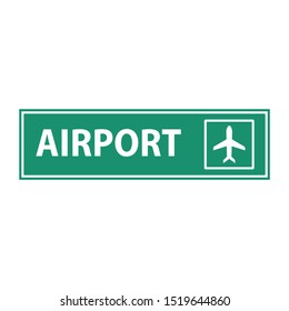 Airport with plane Icon or sign pointers for navigation in airport, professional graphic vector illustration optimized for large anв small size. isolated on white background.