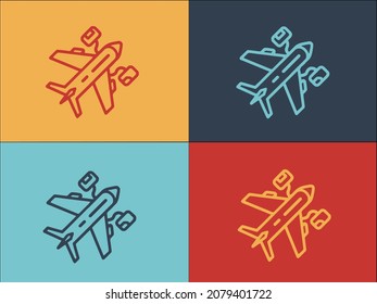 Plantilla De Logotipo Del Avión Del Aeropuerto, Simple Icono Plano De Viaje, Aeropuerto, Avión