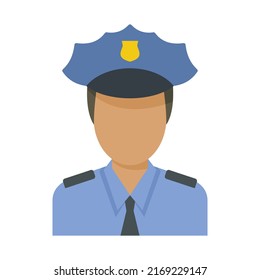 Airport police officer icon. Flat illustration of airport police officer vector icon isolated on white background