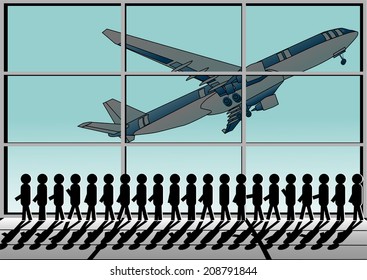 airport and queue