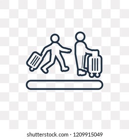 Airport Queue vector outline icon isolated on transparent background, high quality linear Airport Queue transparency concept can be used web and mobile