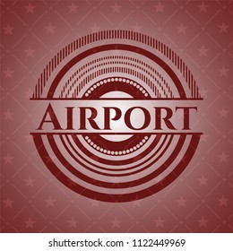 Airport realistic red emblem