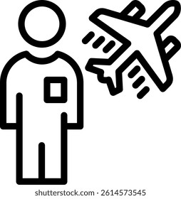 Airport Restroom Line Vector Icon Design