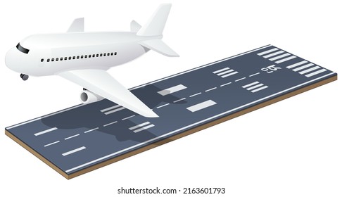 Airport runway with an airliner taking off (cut out)