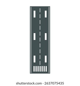 Airport runway flat vector icon design on a white background