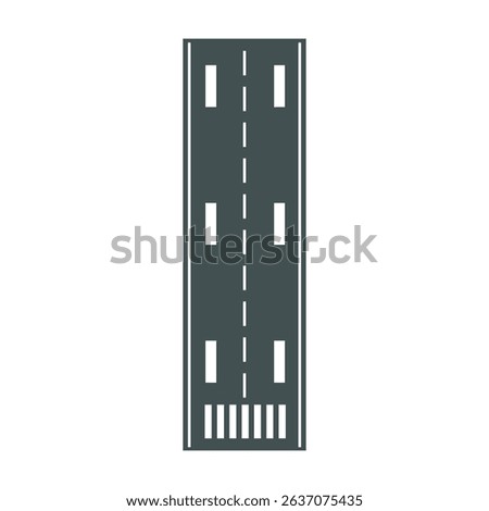 Airport runway flat vector icon design on a white background