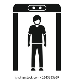 Icono de la puerta del escáner del aeropuerto. Ilustración simple del icono vectorial de la puerta del escáner del aeropuerto para el diseño web aislado en fondo blanco