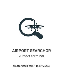 Airport searchor vector icon on white background. Flat vector airport searchor icon symbol sign from modern airport terminal collection for mobile concept and web apps design.