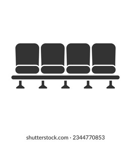 Airport seat icon flat sign vector