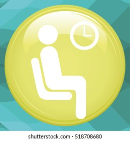 Airport Seat vector icon. Waiting room chairs symbol.