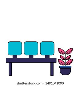 Airport seats design, Travel trip vacation journey holiday transport and voyage theme Vector illustration