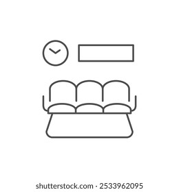 Airport seats line outline icon