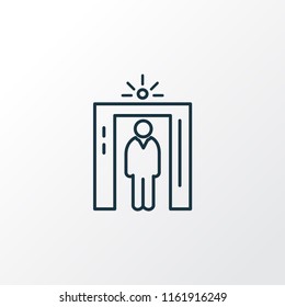 Airport security icon line symbol. Premium quality isolated metal detector element in trendy style.