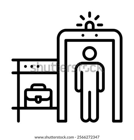 Airport Security icon line vector illustration