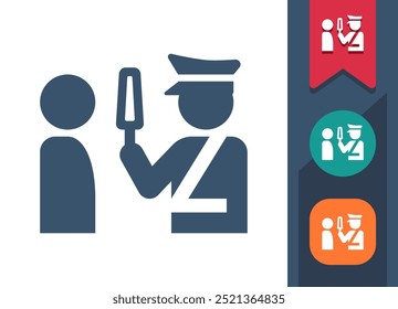 Airport Security, Metal Detector, Security Agent Icon. Professional, pixel perfect icon. EPS 10 format.