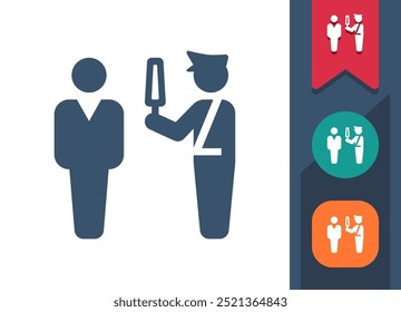 Airport Security, Metal Detector, Security Agent Icon. Professional, pixel perfect icon. EPS 10 format.