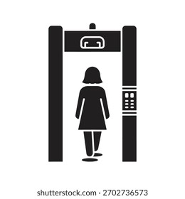 Escáner de seguridad aeroportuaria para el control de pasajeros que simboliza la seguridad y el control de viajes