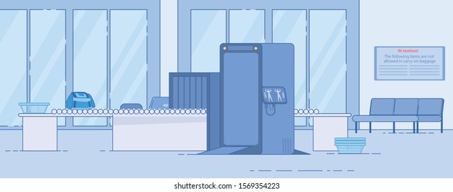 Airport Security Service Control Flat Vector