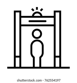 Airport Security vector outline icon